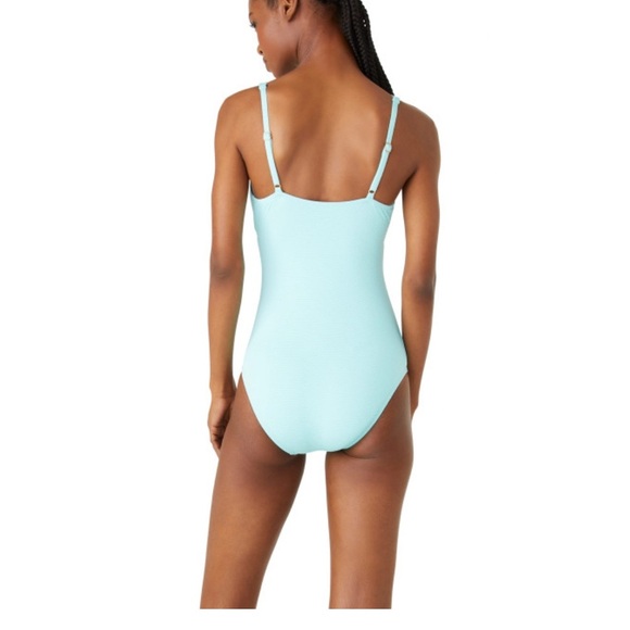 Kate Spade pique satsuma plunge Scalloped Orange one piece Swimsuit size S Small - Picture 3 of 9